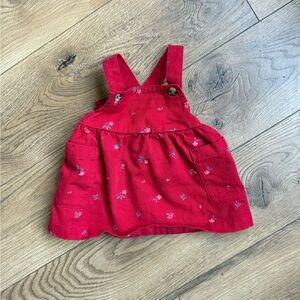 Carter's Red Floral Pinafore Dress